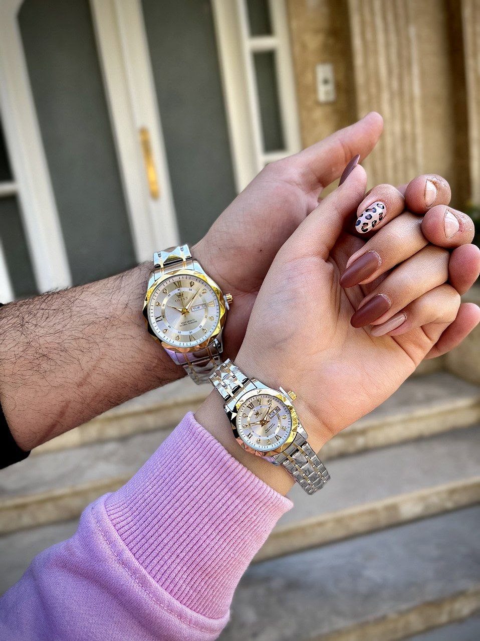 ساعت شیشه الماسی مدل الوز مردانه/زنانه